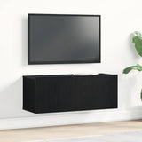 TV Cabinet 80 x 30 x 30 cm Black Oak Engineered Wood 862486