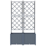 Garden Planter 2 pcs LiGht Grey 80 x 40 x 143 cm PP 42002884