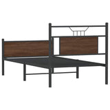 Bed Frame without Mattress Brown Oak 75x190 cm Small Single Engineered Wood 4107024