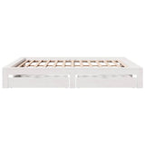 Bed Frame without Mattress White 200x200 cm Solid Wood Pine 3308988