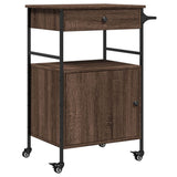 Kitchen Trolley Brown Oak 56x43x89.5 cm Engineered Wood 842395