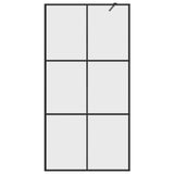 Walk-in Shower Wall with Clear ESG Glass 100x195 cm Black 151025