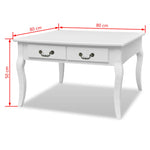 ZNTS Coffee Table with 4 Drawers White 242436