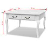 Coffee Table with 4 Drawers White 242436
