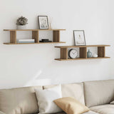 Wall Shelves 2 pcs Artisan Oak 90x18x20 cm Engineered Wood 856601