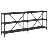 Console Table Black Oak 180 x 30 x 75 cm Engineered Wood 881907