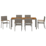 Garden Dining Set 7 pcs Grey Poly Rattan 3365411