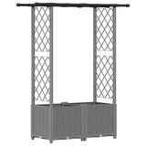 Raised Bed with Trellis and Roof Light Grey 124.5 x 40 x 138 cm 42032590