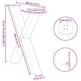 ZNTS Dining Table Legs X-Shaped 2 pcs Anthracite 80x cm Steel 4012982