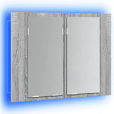 LED Mirror Cabinet Grey Sonoma 60x12x45 cm Engineered Wood 822842