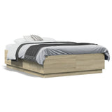 Bed Frame without Mattress Sonoma Oak 140x190 cm 3209732