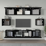 TV Cabinet Set Set of 6 Black Engineered wood Medium 3114359