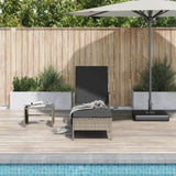 Sun Lounger Grey and Dark Grey 55 x 200 x 92 cm Poly Rattan 365427