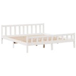 ZNTS Bookcase Bed without Mattress White 180x200 cm Super King Solid Wood Pine 3322179