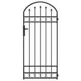 Fence Gate Grey 89 x 200 cm Steel 42008886