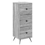 Drawer Cabinet Grey Sonoma 33 x 34.5 x 90 cm Engineered Wood 895541