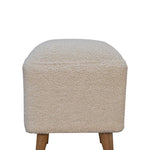 Cream Boucle Squoval Bench IN3438