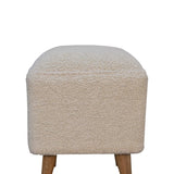 Cream Boucle Squoval Bench IN3438