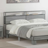 Storage Headboard with Shelf Grey sonoma 200 cm Engineered wood 859773