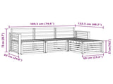 Outdoor Sofa Set 4 pcs White Solid Acacia Wood 3391644