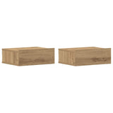 ZNTS Floating Nightstands 2 pcs Artisan Oak 40x32x15 cm Engineered Wood 861122