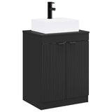 Bathroom Furniture Set Black Engineered Wood 3404241