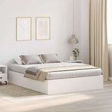 Storage Bed Frame White 140 x 200 cm Engineered Wood 3335373