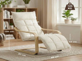 Modern Accent Chair, Leisure Lounge Chair Armchair with Footrest, Plush Cushion, Curved Legs and T3398P548091