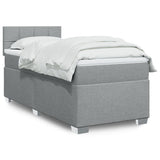 Box Spring Bed with Mattress Light Grey 90x200 cm Fabric 3285771
