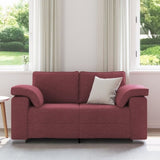 ZNTS Loveseat Sofa in Wine Red - 120 cm Fabric 4105220