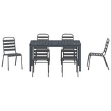 Garden Dining Set 7 pcs Anthracite Powder-coated Steel 3378816