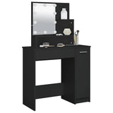 Dressing Table with LED Black 86.5x35x136 cm 808811