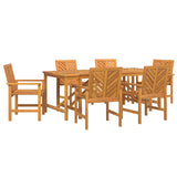 Garden Dining Set 7 pcs Brown Solid Acacia Wood 3154116