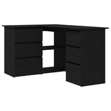 Desk with Drawer Black Oak 145 x 100 x 76 cm Engineered Wood 862006
