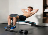 Foldable Weight Bench, Adjustable Strength Training Sit Up Ab Bench, Incline/Decline, Blue T3398P425049