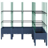 Garden Planter with Trellis Blue Grey 160x120x142.5 cm PP 367966