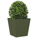 ZNTS Garden Planters Olive Green 2 pcs 40x40x40 cm Steel 851059