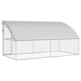 Dog Kennel 2 pcs Silver 4 x 2 x 2 m Galvanised steel 3368328