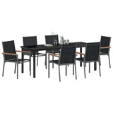 Garden Dining Set 7 pcs Black Powder-coated Steel 3379091
