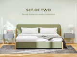 Set of Two Elegant Bedside Tables - Grey/Gold-Tone T3398P330483