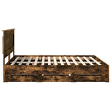 Bed Frame with Drawer Smoked Oak 180 x 200 cm Engineer Wood 3410160