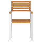 Garden Chair 4 pcs Solid Acacia Wood and Stainless Steel 42006198
