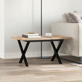Coffee Table X-Frame 80x50x40.5 cm Solid Wood Pine and Steel 3282750