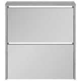 Shoe Cabinet with Mirror 2-Layer Grey Sonoma 63x17x67 cm 342633