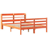 Bed Frame without Mattress Wax Brown 140x190 cm Solid Wood Pine 3306659