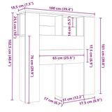 Headboard Cabinet Concrete grey Engineered wood Medium 811911