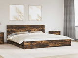 Bed Frame with Drawer Smoked Oak 180 x 200 cm Engineer Wood 3409437