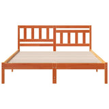 Bed Frame with Headboard Wax Brown 140 x 200 cm Solid Pine Wood 872232