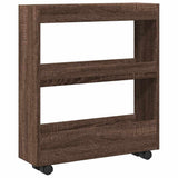 Narrow Storage Trolley 3 Tier Brown Oak Engineered Wood 855247