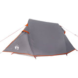 Camping Tent Tunnel 2-Person Grey and Orange Waterproof 94606